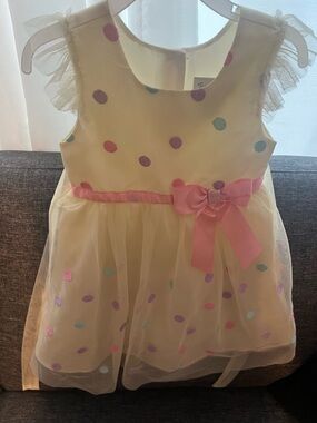 Yellow Polka Dot Tulle Bow Dress
